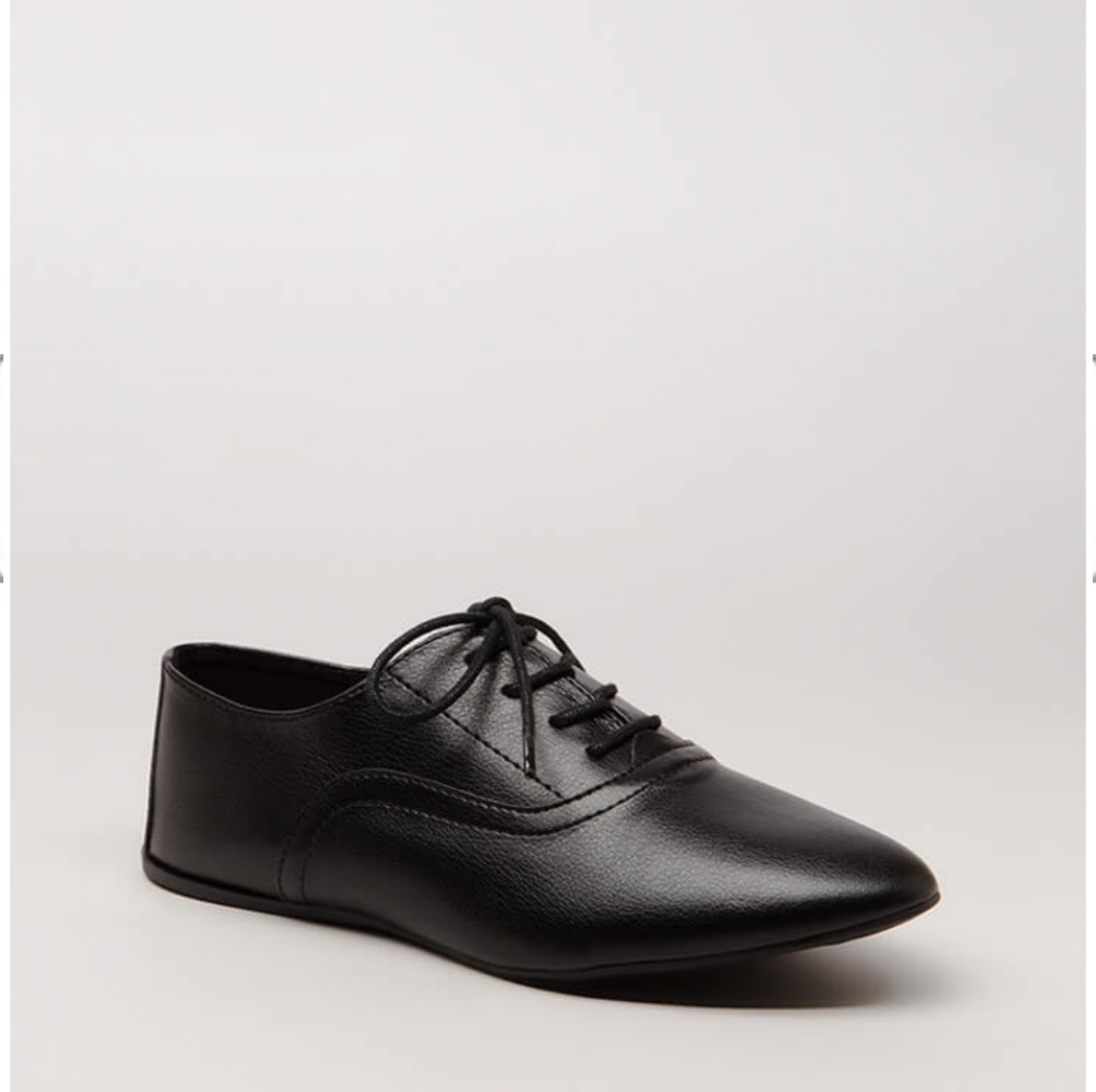 Black Lace up Flats